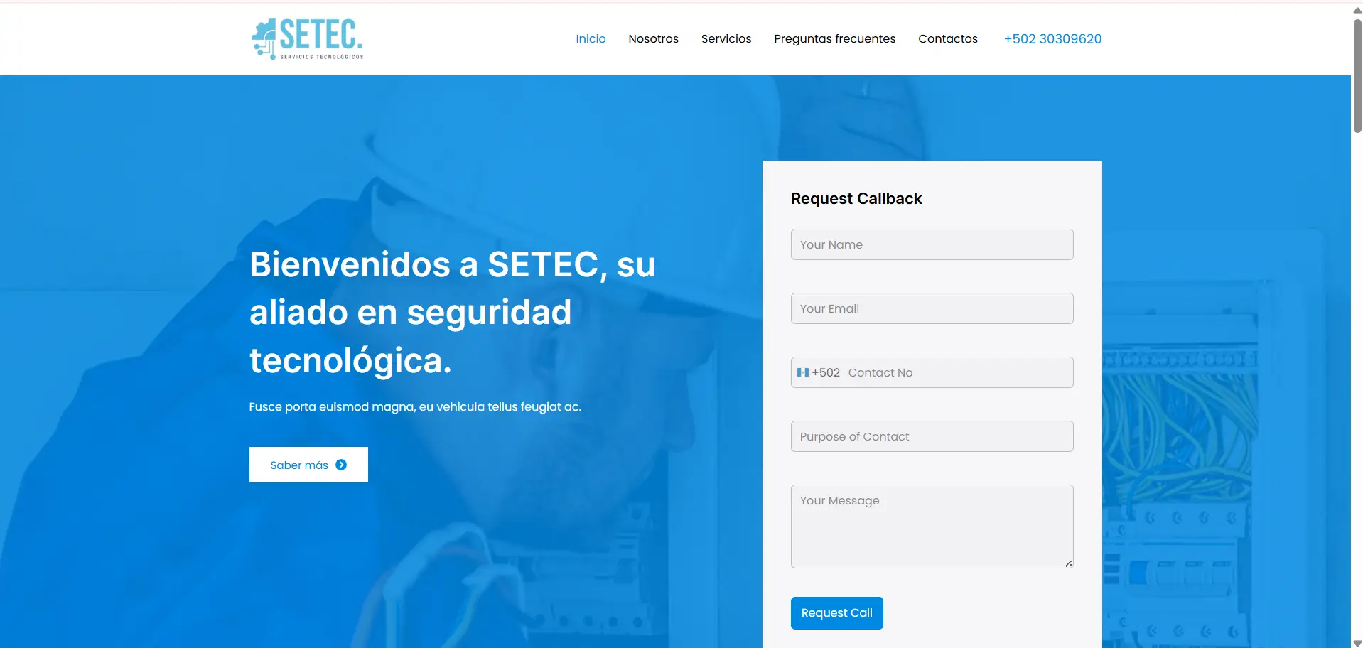 Captura completa del sitio SETEC