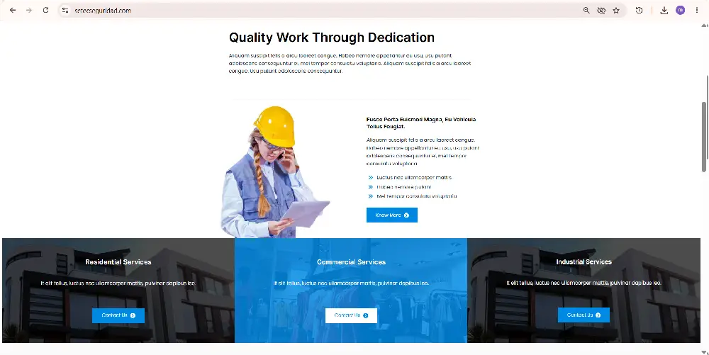 Captura del sitio web SETEC