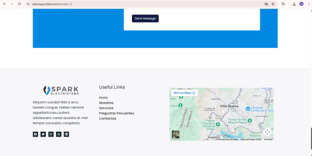 Captura de servicios del sitio SETEC